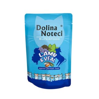 Mokra karma dla kota Dolina Noteci Superfood jagnięcina i cielęcina saszetka 85 g