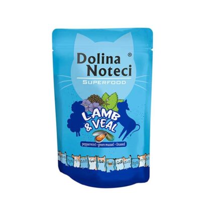 Mokra karma dla kota Dolina Noteci Superfood jagnięcina i cielęcina saszetka 85 g